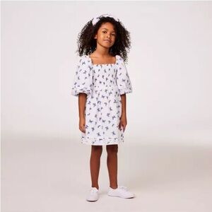 Janie and Jack The Natalie Butterfly Smocked Bubble Sleeve Dress